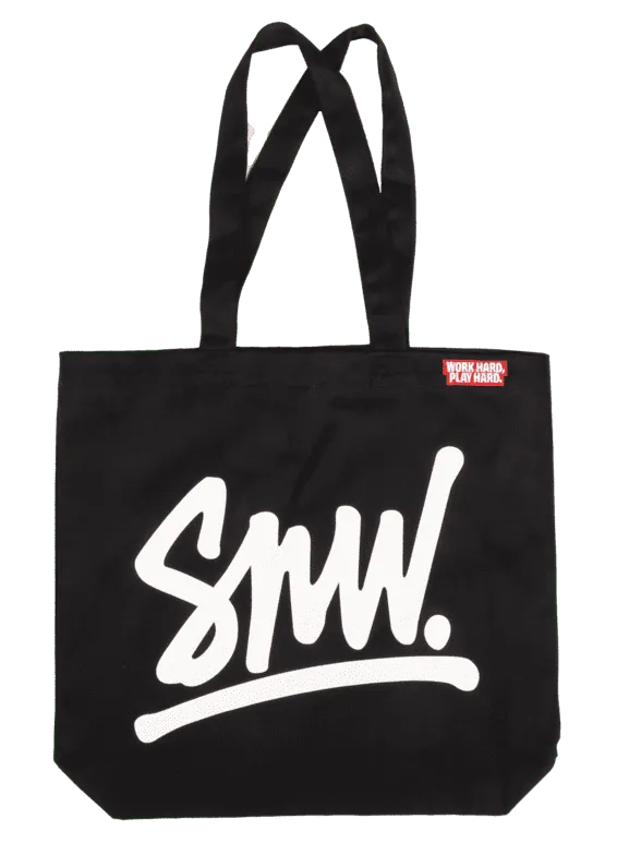 snowman-merch-tote-bag-stoffbeutel-rot-schwarz-stickerei image 1
